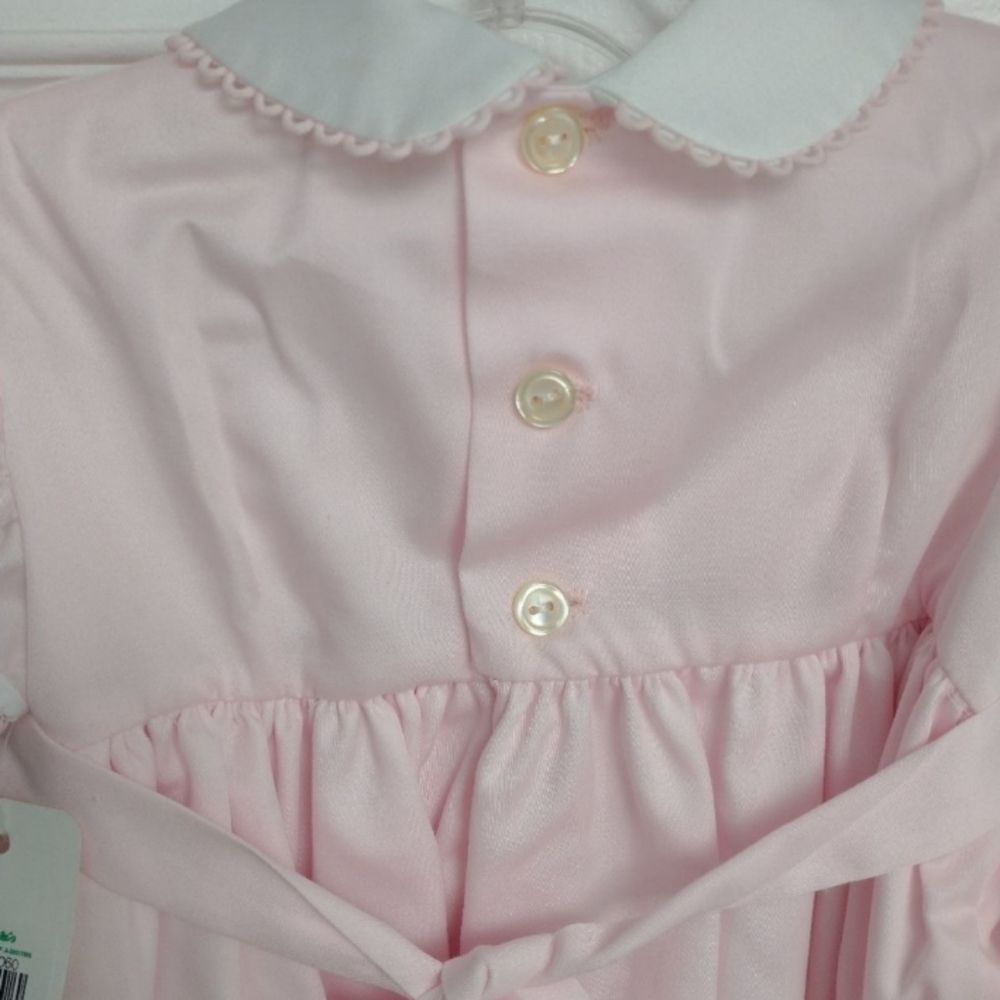 Vintage Dulces Smocked Girls Pink and White Dress, size 24 months - Picture 10 of 14